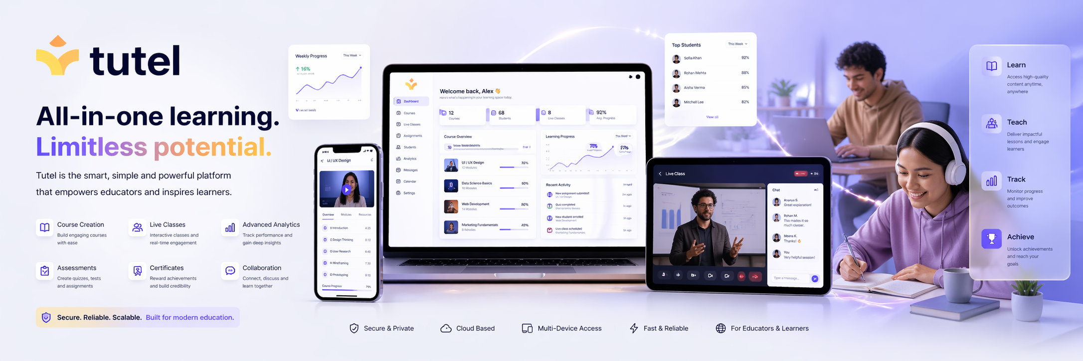 Online education classroom banner